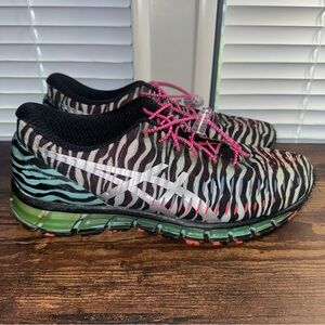 ASICS Gel-Quantum 360 Running Shoes Black White Zebra Stripe Women's Size 9